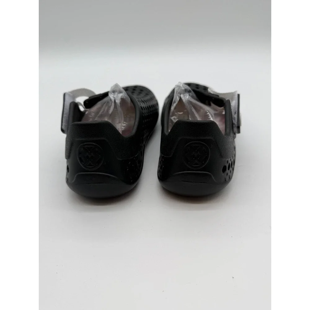 Kids Black Perforated Mary Jane Water Shoes Slip On Flats Size 31